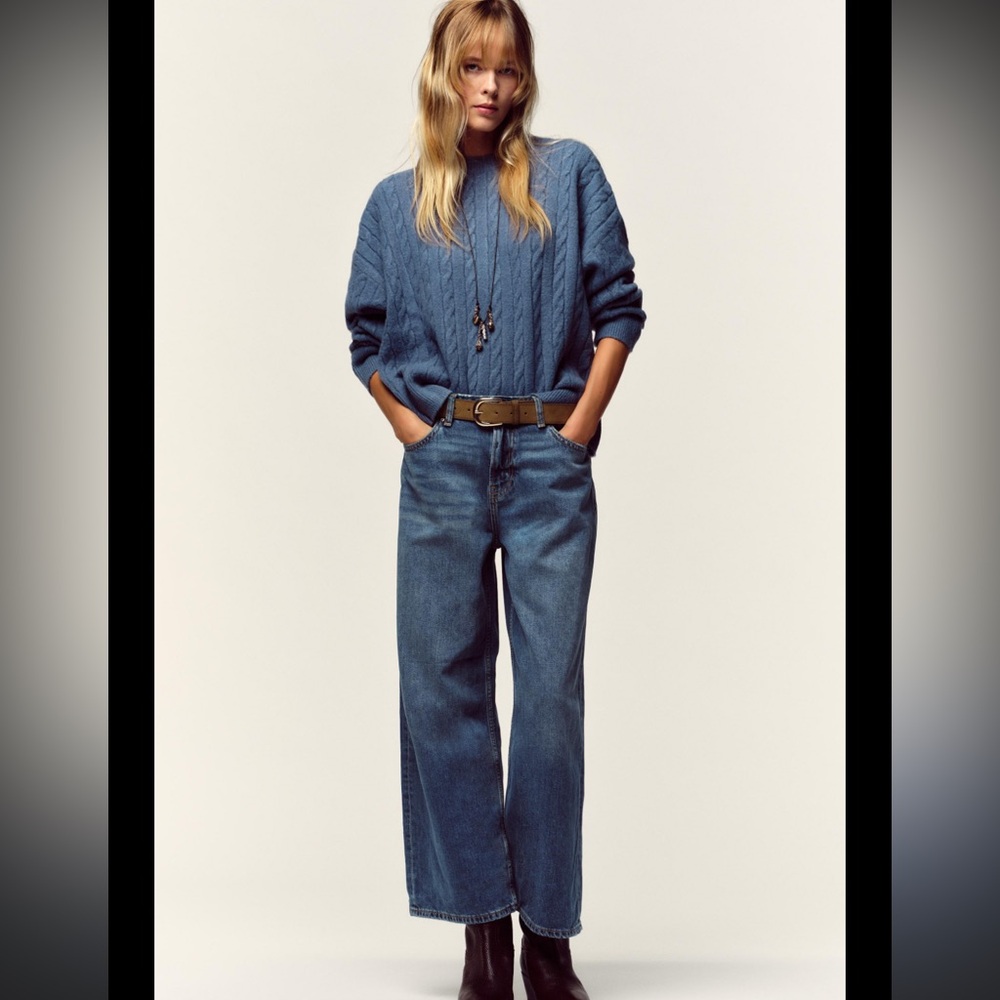 Zara Wide Leg Cropped High Waisted